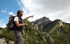 Wanderführer Stephan Isenmann vor dem Anisclo-Canyon